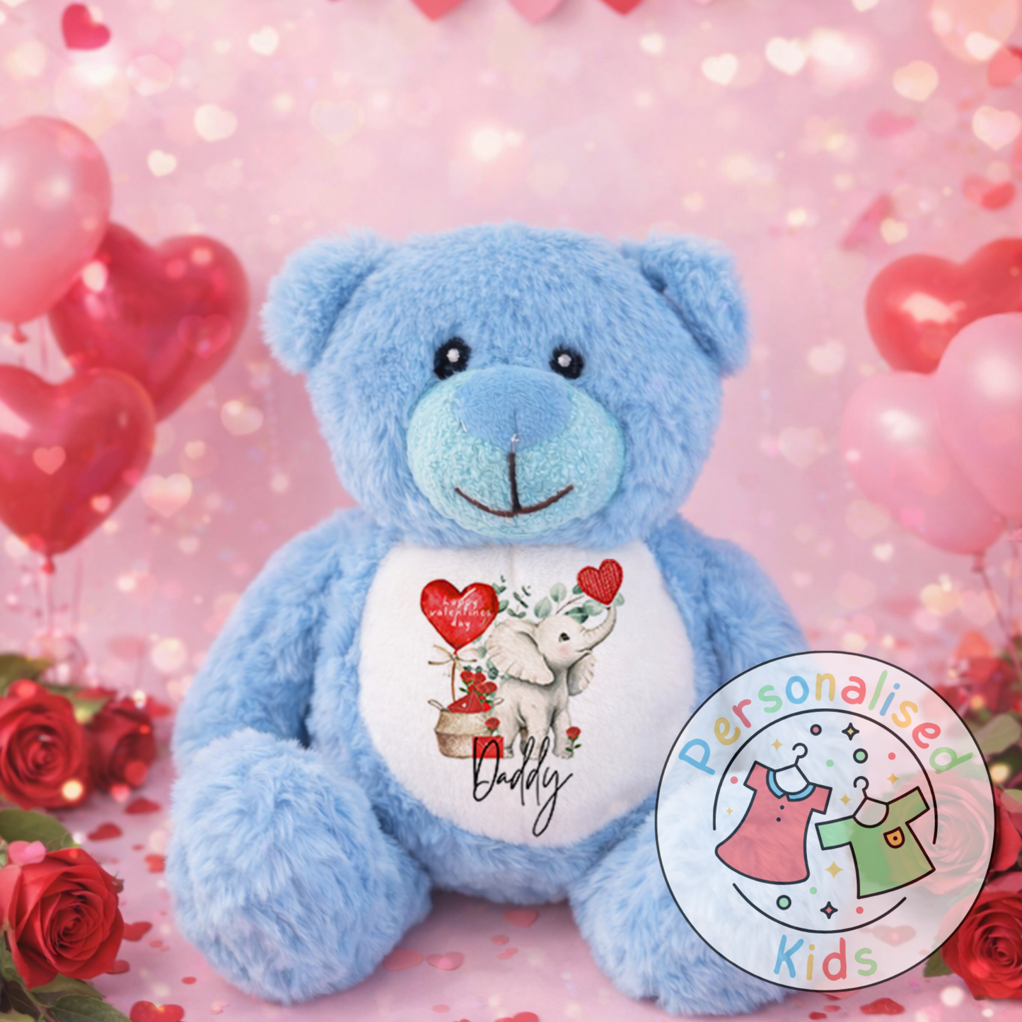 Personalised Valentine’s Teddy Bear – Custom Name Plush Gift V039