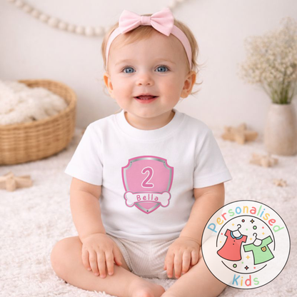 Personalised Birthday Number T-Shirt – Custom Name & Age Outfit