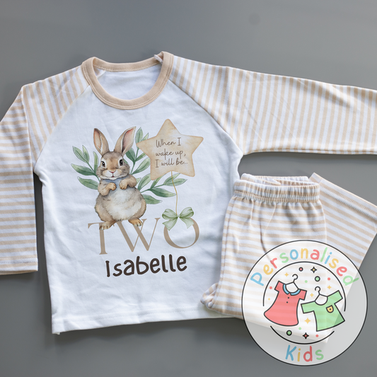 Personalized Woodland Bunny Pyjamas – Soft, Sweet & Perfect for Little Dreamers