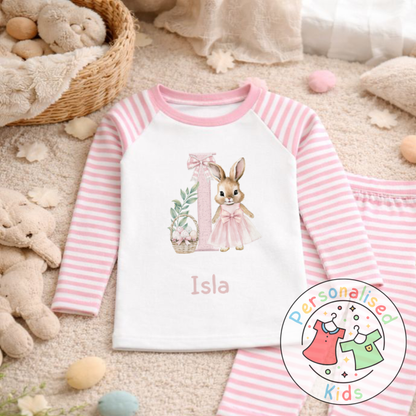 Personalised Easter Bunny Initial Pyjama Set, PE001