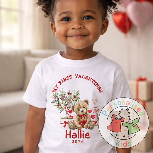 Personalised “My First Valentines” T-Shirt V019