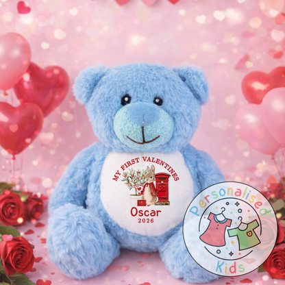 Personalised “My First Valentine’s” Teddy Bear – Custom Name Keepsake Plush Gift V047
