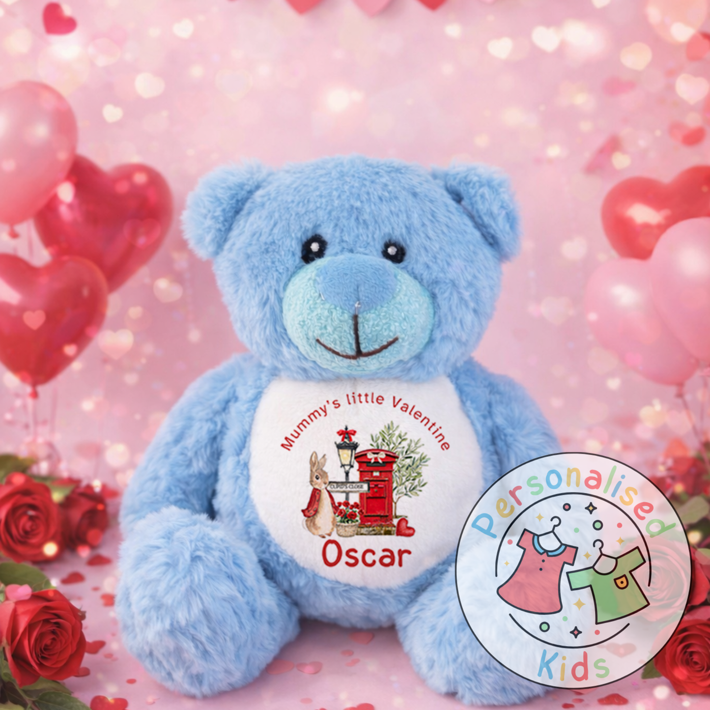 Personalised Valentine’s Teddy Bear – Custom Name Plush Gift V028