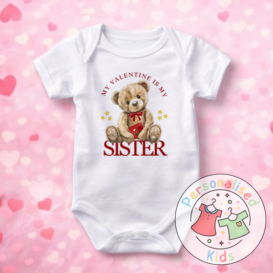 Personalised Valentine’s Baby Grow, T-Shirt, Bodysuit or Romper V011