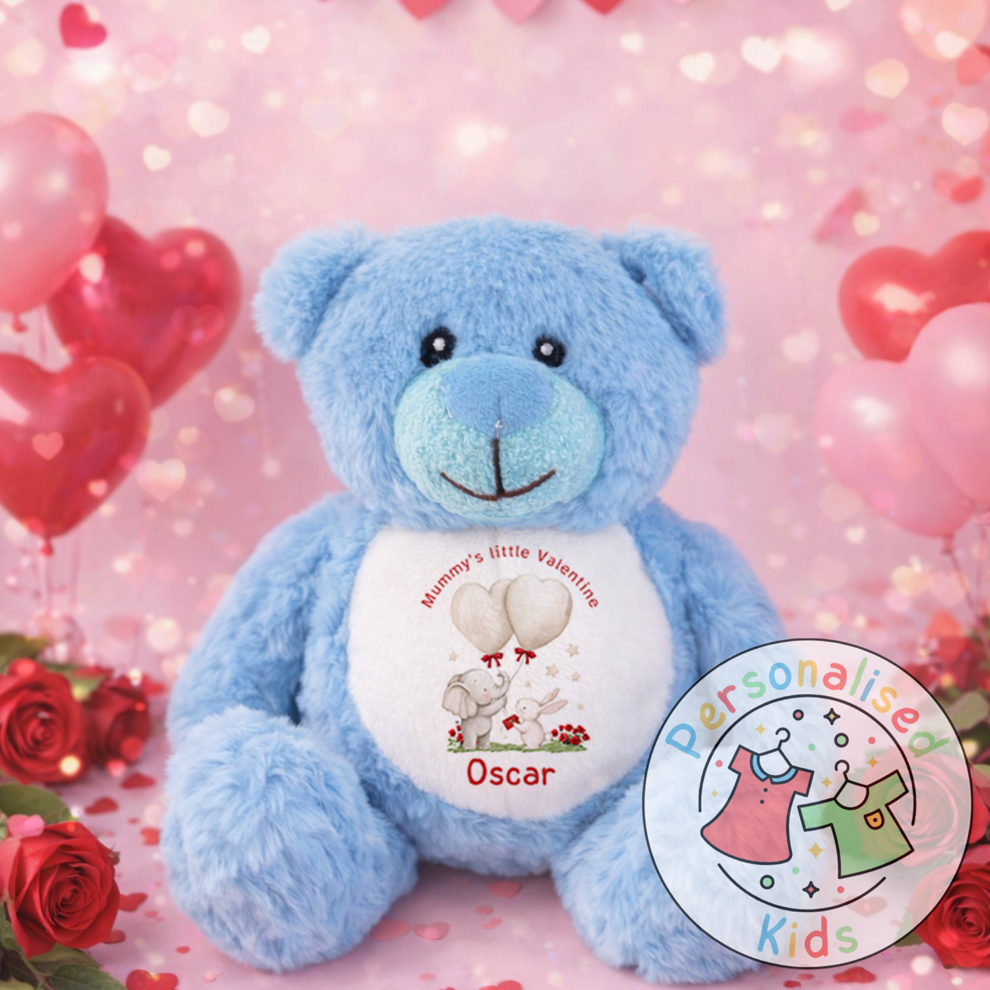 Personalised Valentine’s Teddy Bear – Custom Name Plush Gift V032