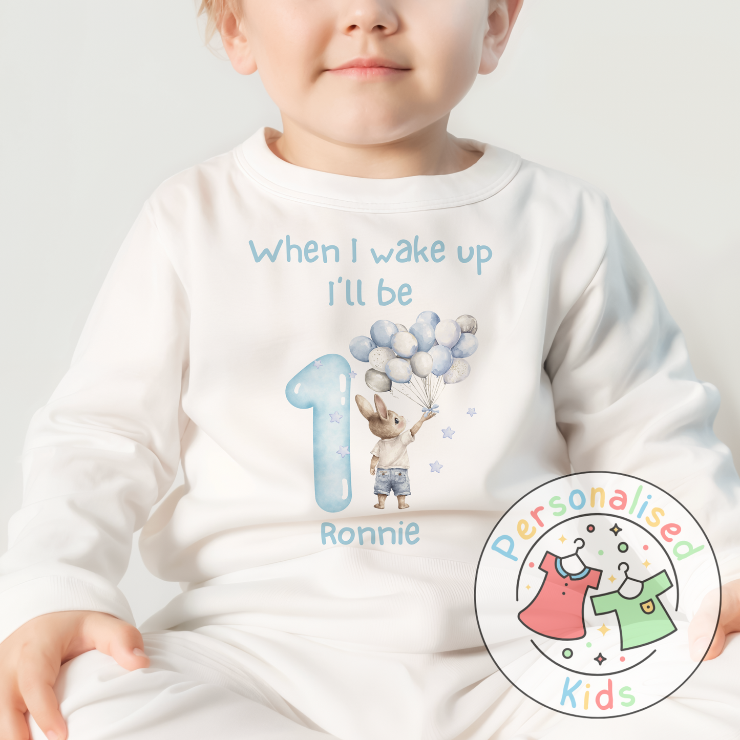 Personalized Blue Floppy's Rabbit Pyjamas – Soft, Snuggly & Perfectly Personal