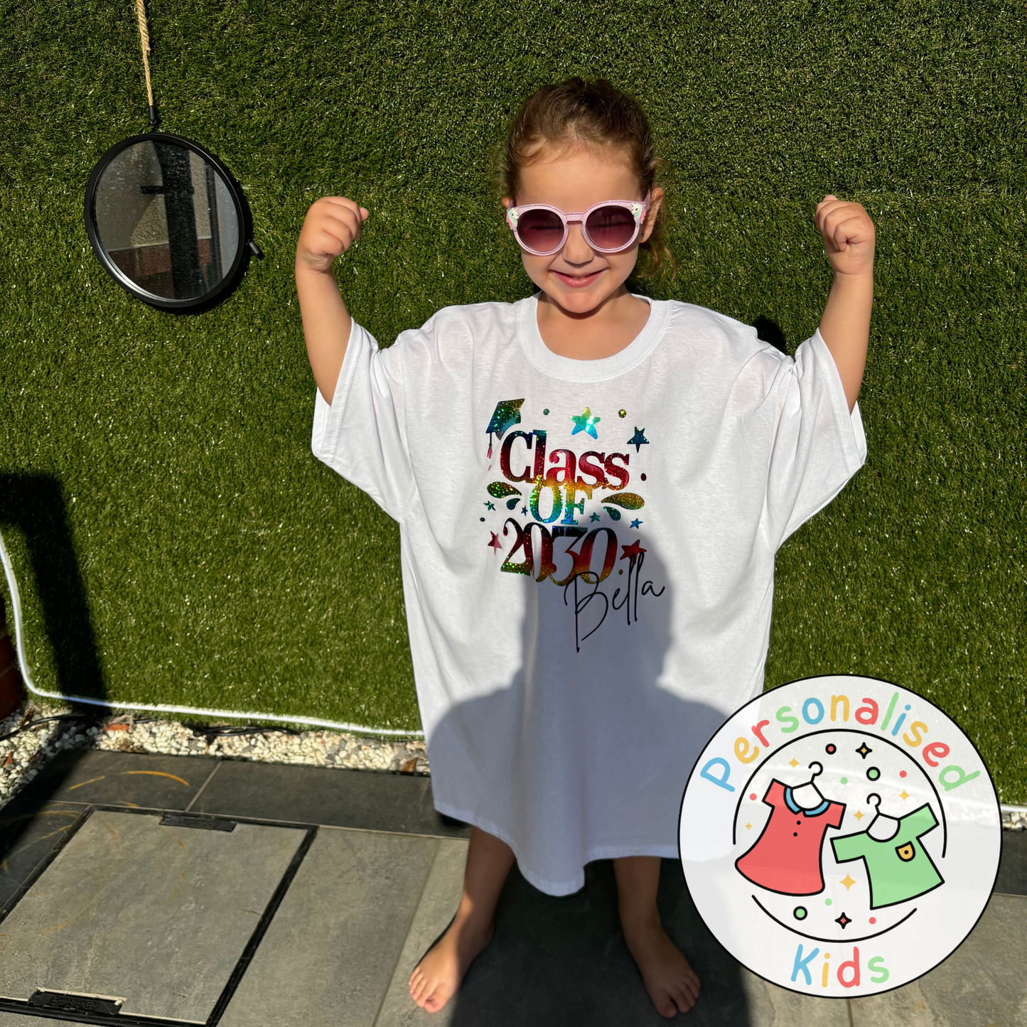 Personalised School Memory Handprint T-Shirt – Leavers Keepsake Shirt