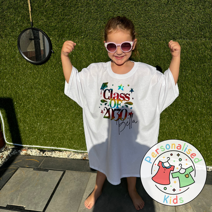 Personalised School Memory Handprint T-Shirt – Leavers Keepsake Shirt