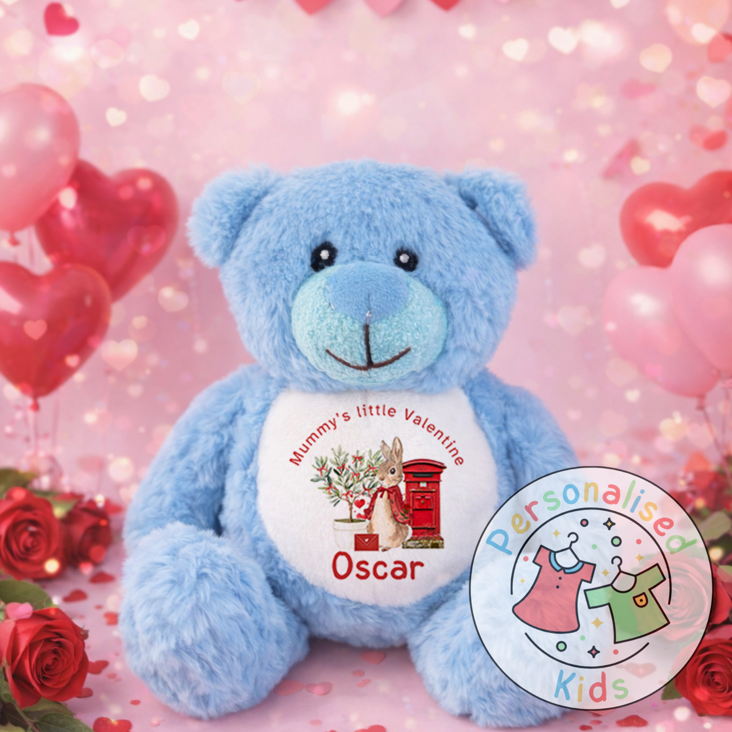 Personalised Valentine’s Teddy Bear – Custom Name Plush Gift V033