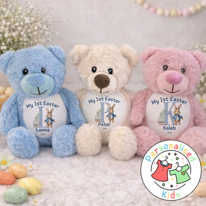 My 1st Easter Personalised Teddy Bear - Bunny Initial Design BE004
