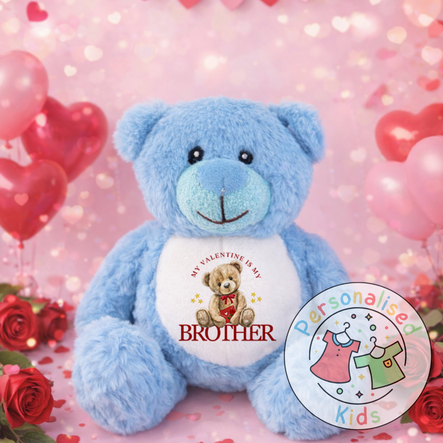Personalised Valentine’s Teddy Bear – Custom Name Plush Gift V037