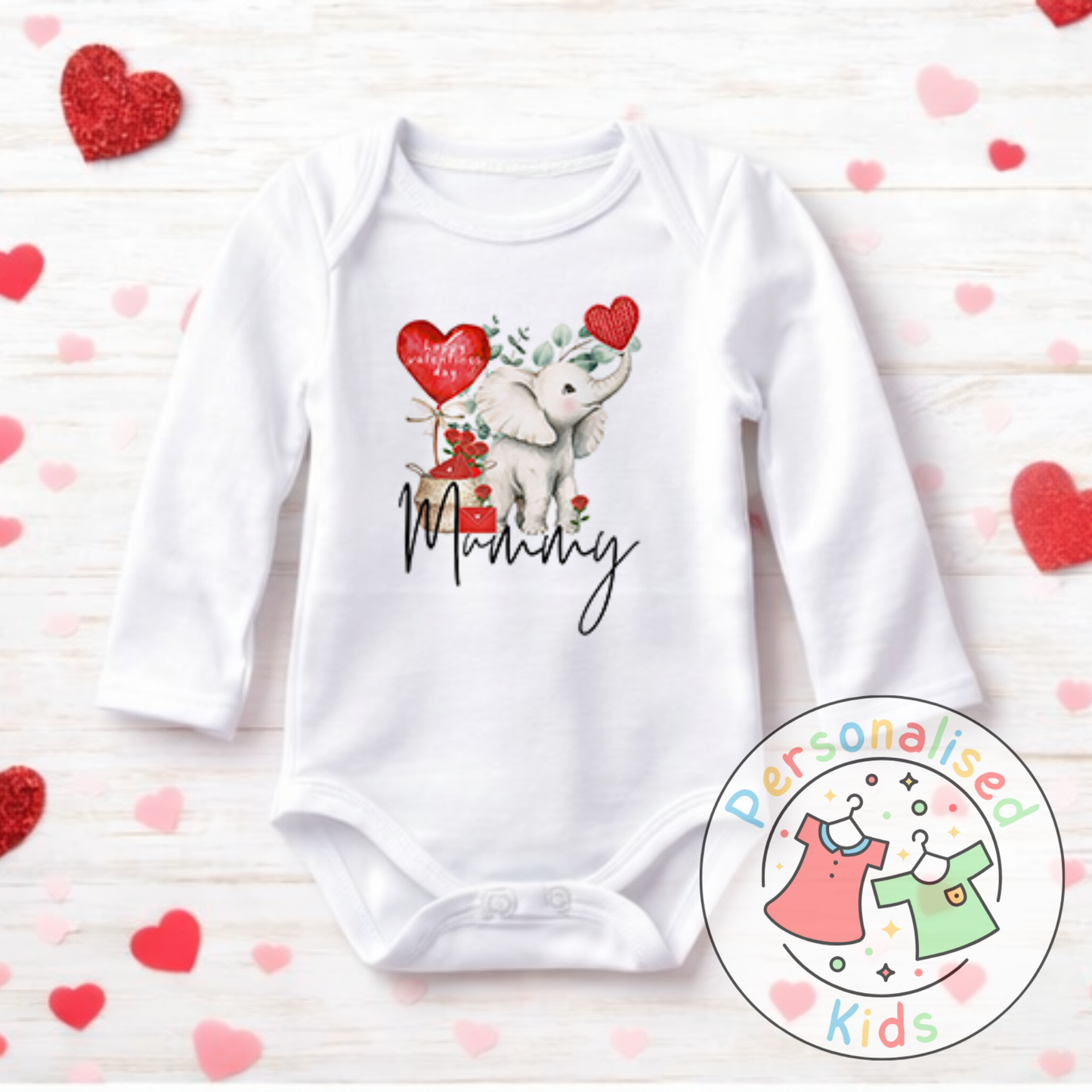 Personalised Valentine’s Baby Grow, T-Shirt, Bodysuit or Romper V013