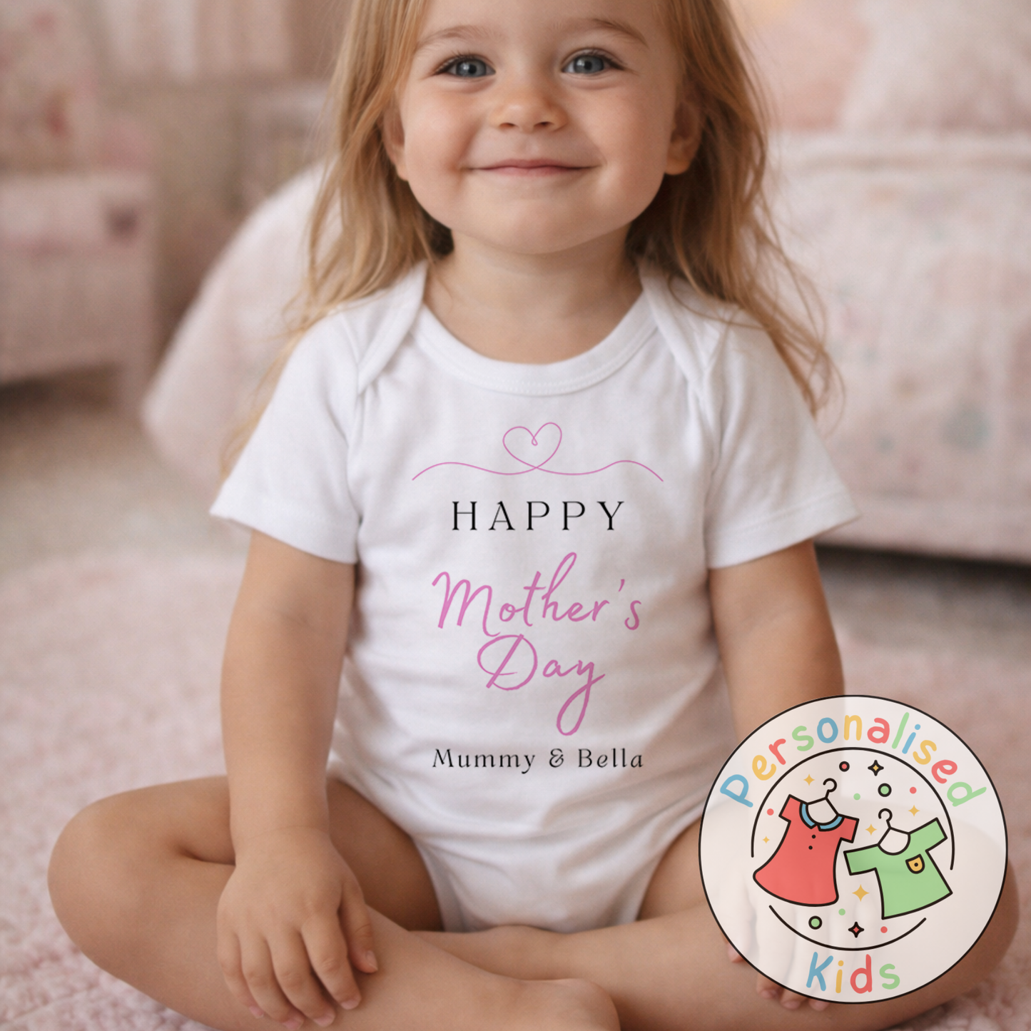 Personalised Mother’s Day Baby Outfit | Happy Mother’s Day | Baby Grow, Long Sleeve or Romper MD001