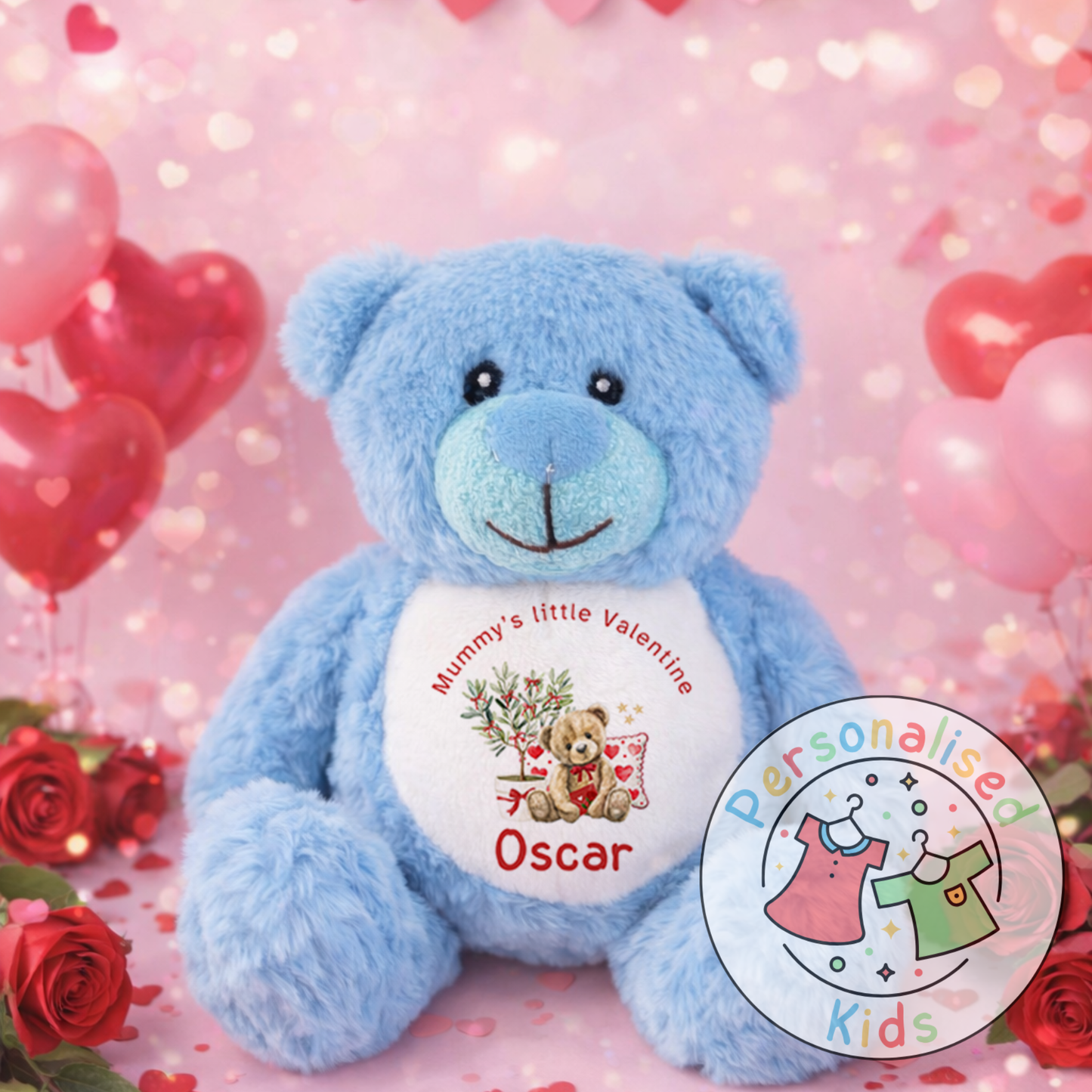 Personalised Valentine’s Teddy Bear – Custom Name Plush Gift V031