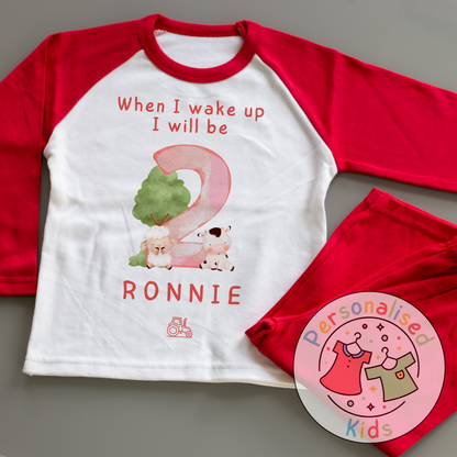 Personalized Farm Animal Birthday Pyjamas – Perfect for Little Farmers!