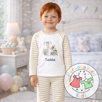 Personalised Initial Bunny Pyjama Set (Custom Name) | BE005