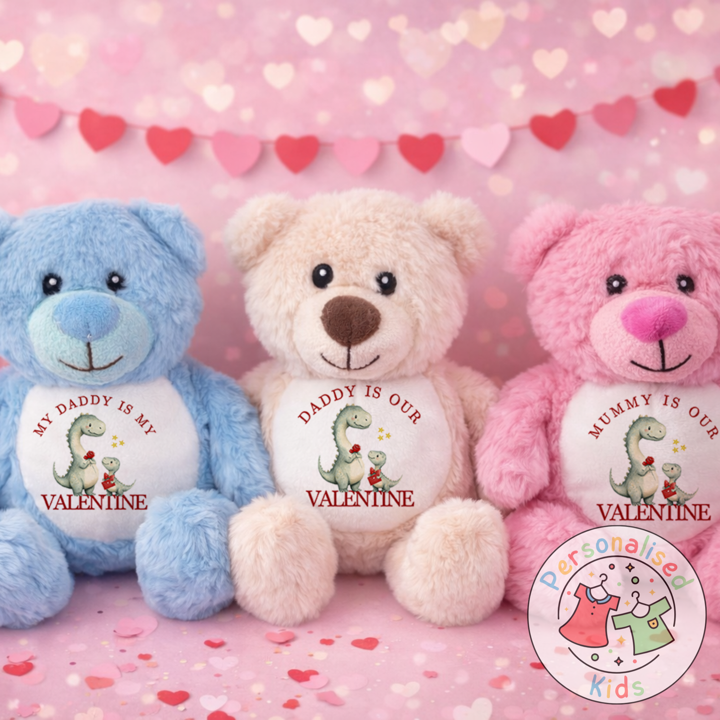 Personalised Valentine’s Teddy Bear – Custom Name Plush Gift V036