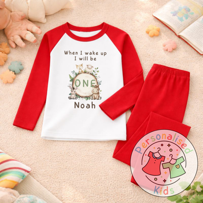 Personalised Woodland “When I Wake Up I Will Be…” Birthday Pyjamas (Name & Age) | AW001