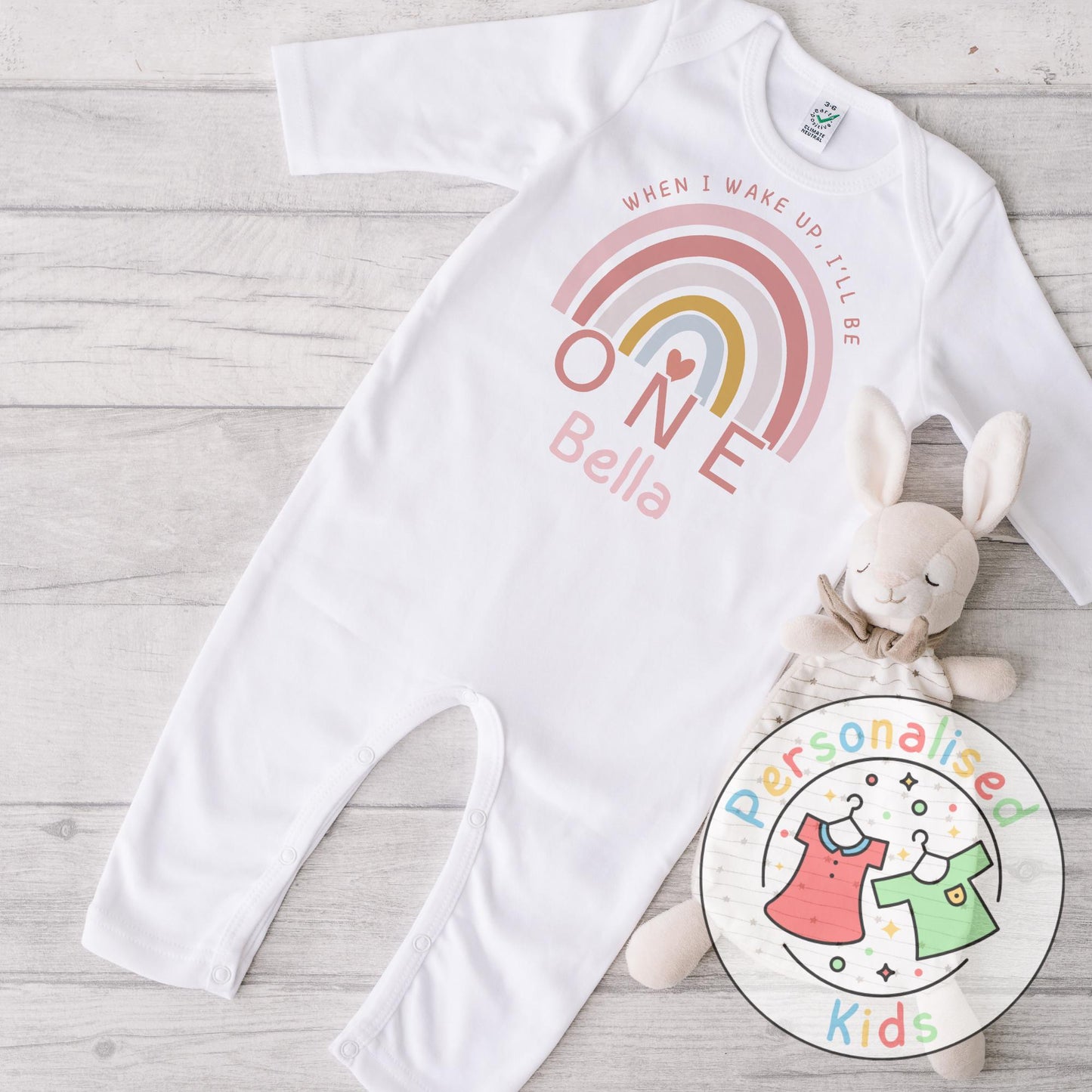 🌈 Personalised Pink Rainbow “When I Wake Up, I Will Be” Baby Grow, Bodysuit, or Sleepsuit 🌈