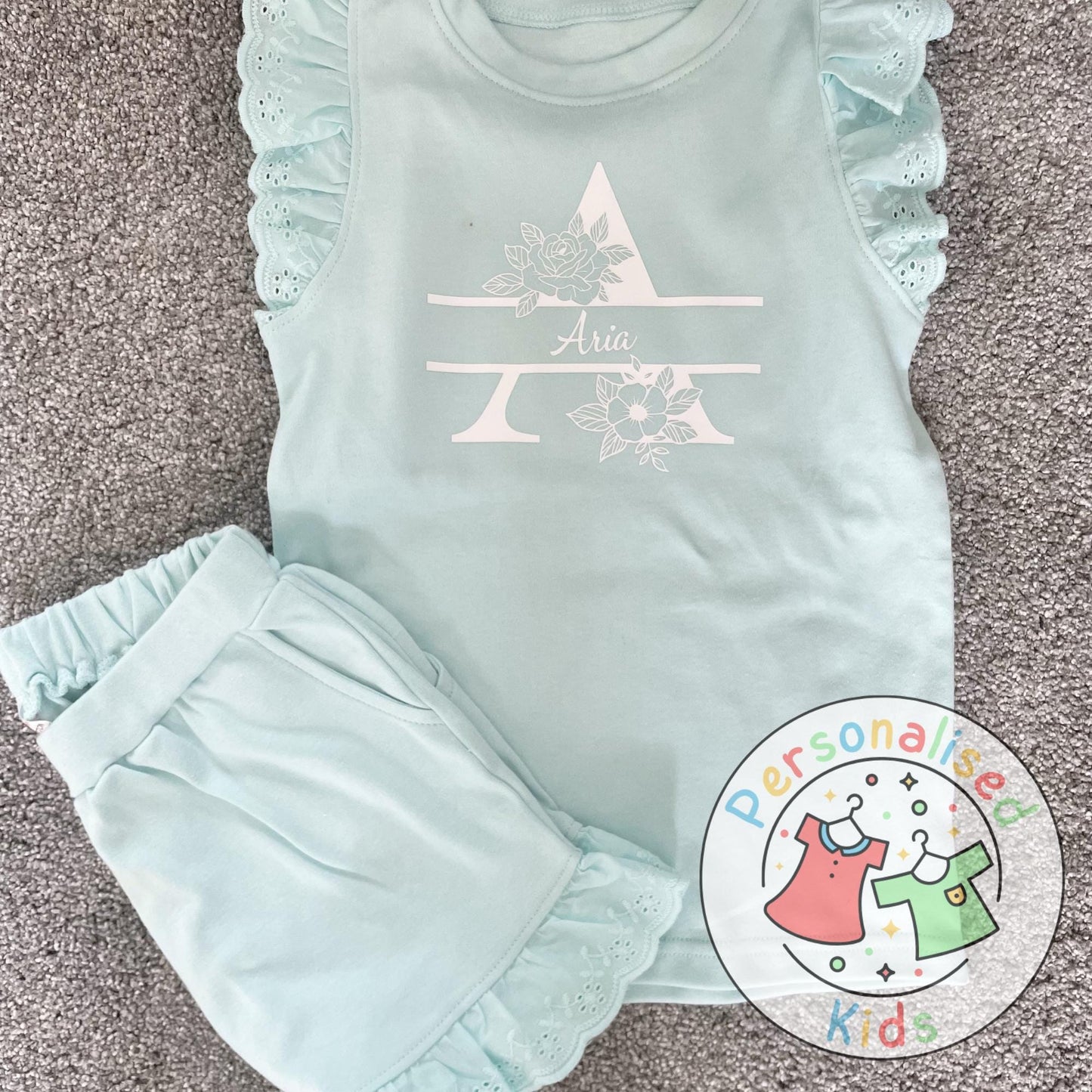 Adorable Girls Frilly Anglaise Summer Sets