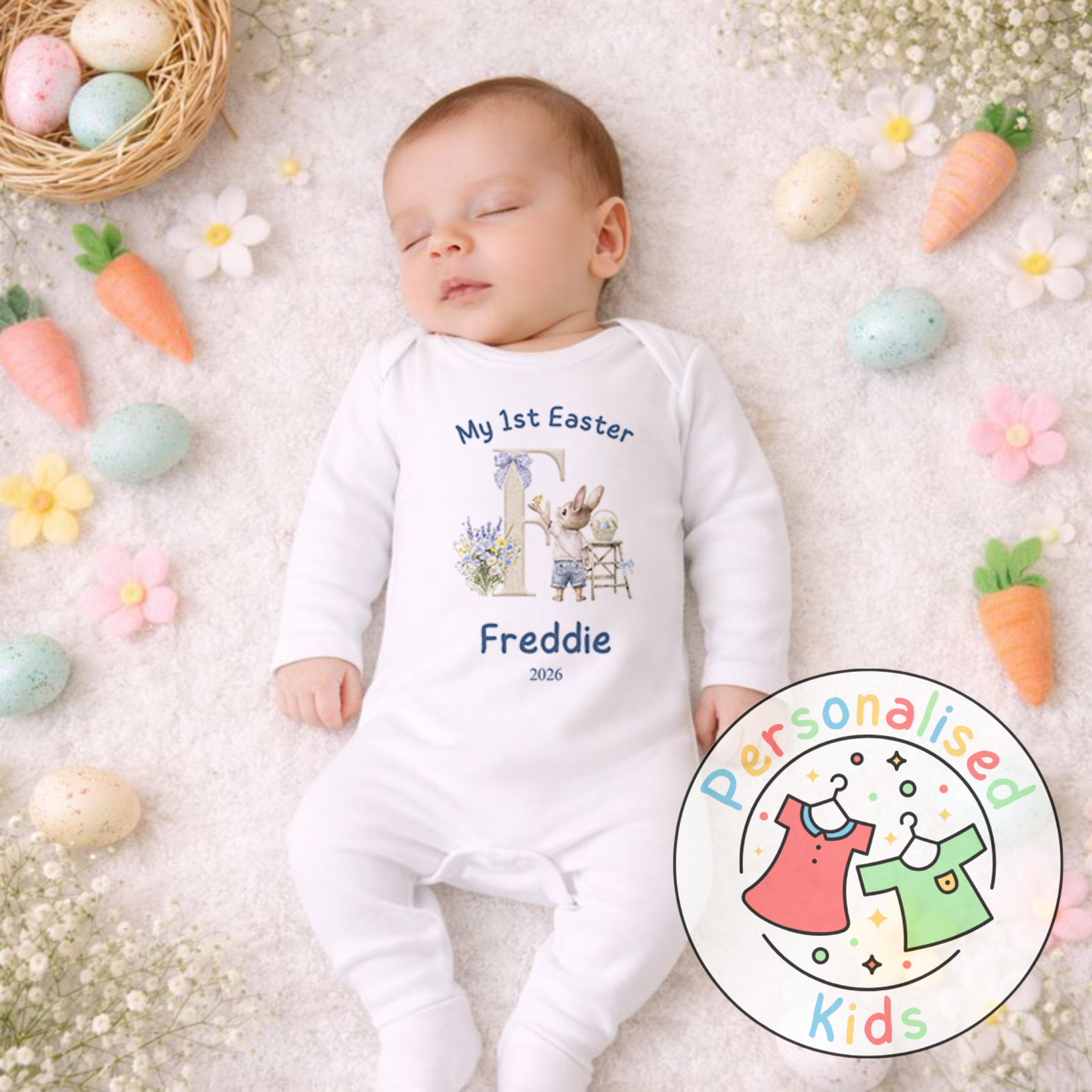 Personalised My 1st Easter Bunny Baby Outfit BE006