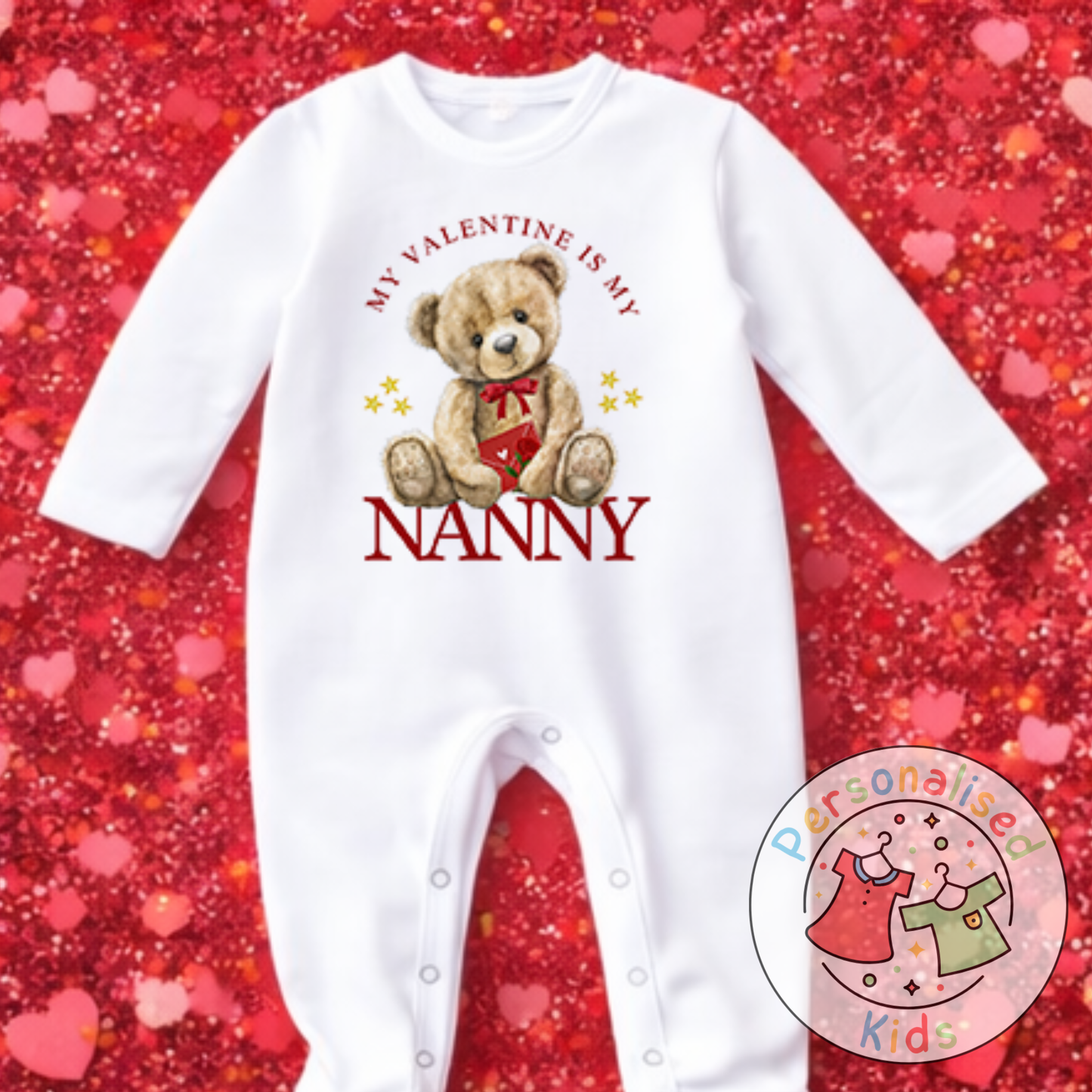 Personalised Valentine’s Baby Grow, T-Shirt, Bodysuit or Romper V011