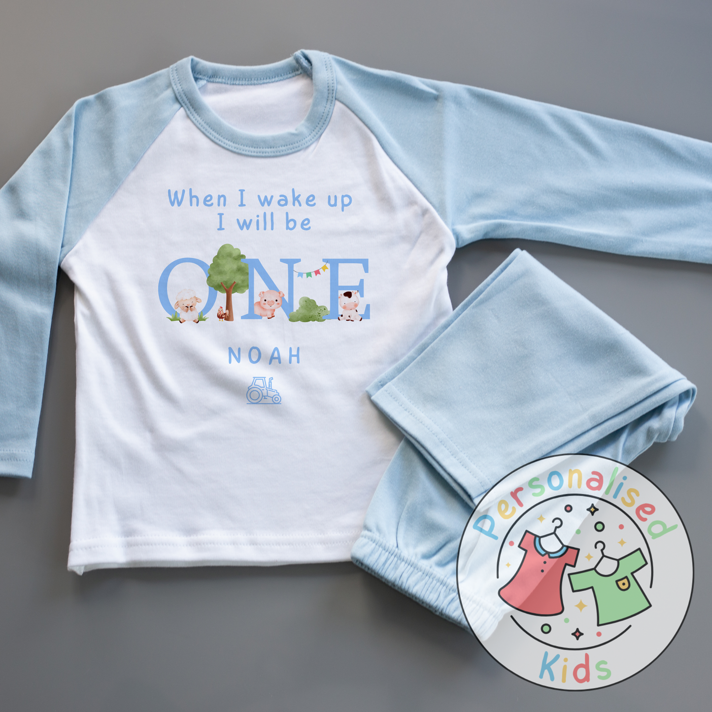 Personalized Farm Animal Birthday Pyjamas – Perfect for Little Farmers!