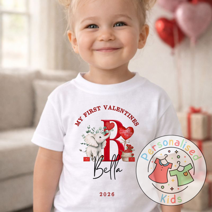 Personalised “My First Valentines” T-Shirt V026