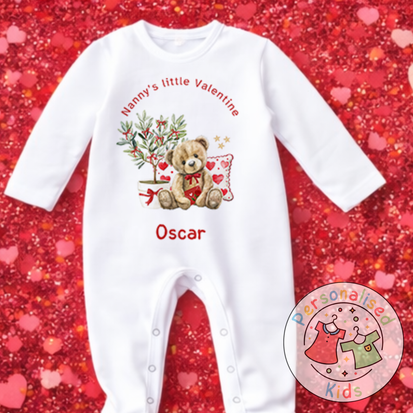 Personalised Valentine’s Baby Grow, T-Shirt, Bodysuit or Romper V005