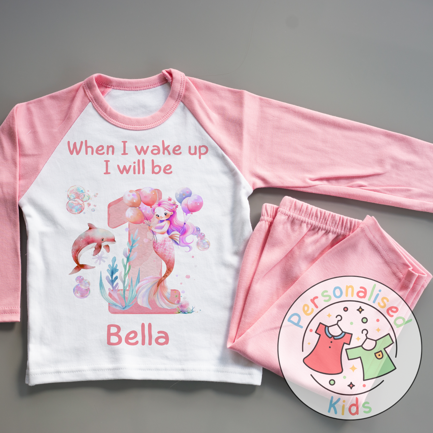 Personalized Mermaid Birthday Pyjamas – Magical Dreams for Your Little Mermaid!