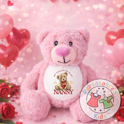 Personalised Valentine’s Teddy Bear – Custom Name Plush Gift V037