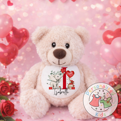 Personalised Valentine’s Teddy Bear – Custom Name Plush Gift V038