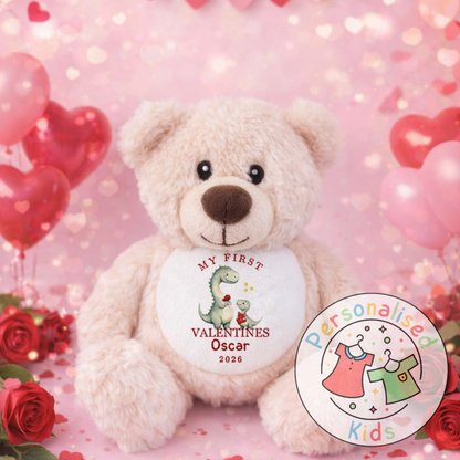 Personalised “My First Valentine’s” Teddy Bear – Custom Name Keepsake Plush Gift V050