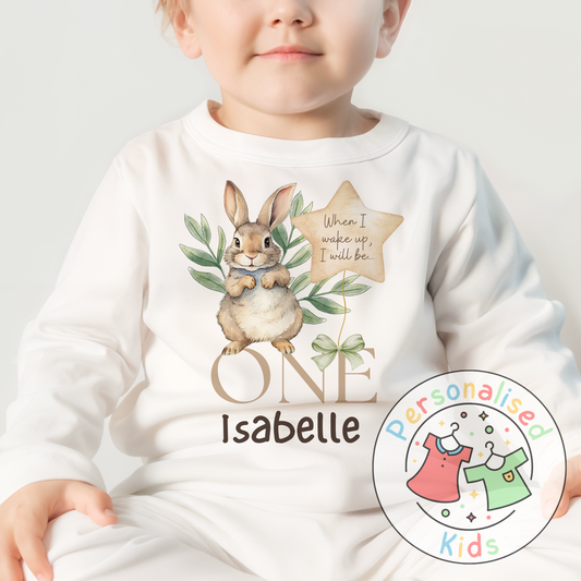 Personalized Woodland Bunny Pyjamas – Soft, Sweet & Perfect for Little Dreamers