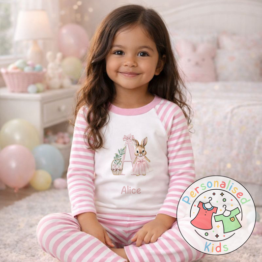 Personalised Easter Bunny Initial Pyjama Set, PE001