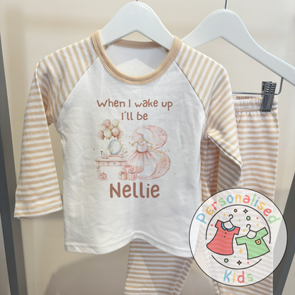 Personalised Pink Ballerina Birthday Pyjamas – “When I Wake Up, I Will Be” Design