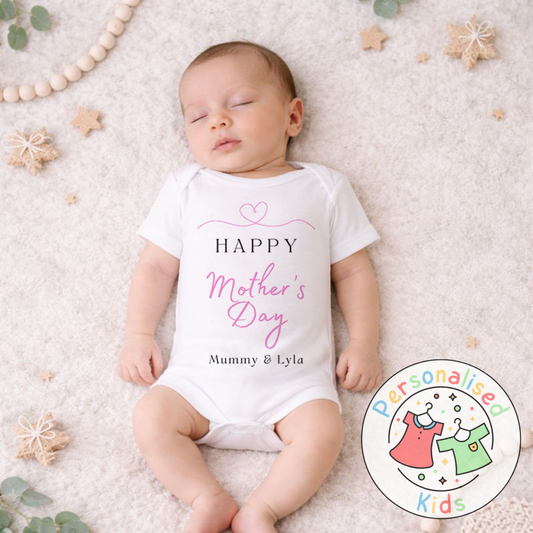 Personalised Mother’s Day Baby Outfit | Happy Mother’s Day | Baby Grow, Long Sleeve or Romper MD001