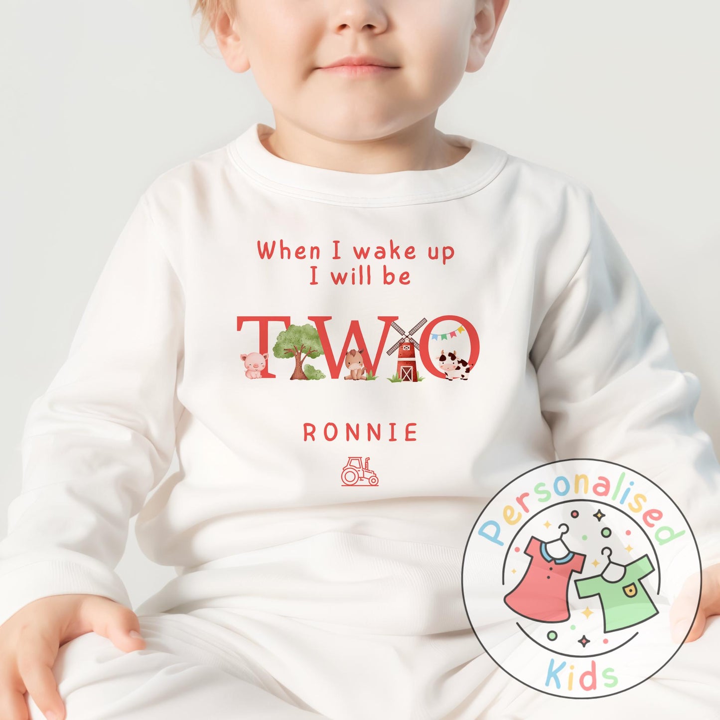 Personalized Farm Animal Birthday Pyjamas – Perfect for Little Farmers!