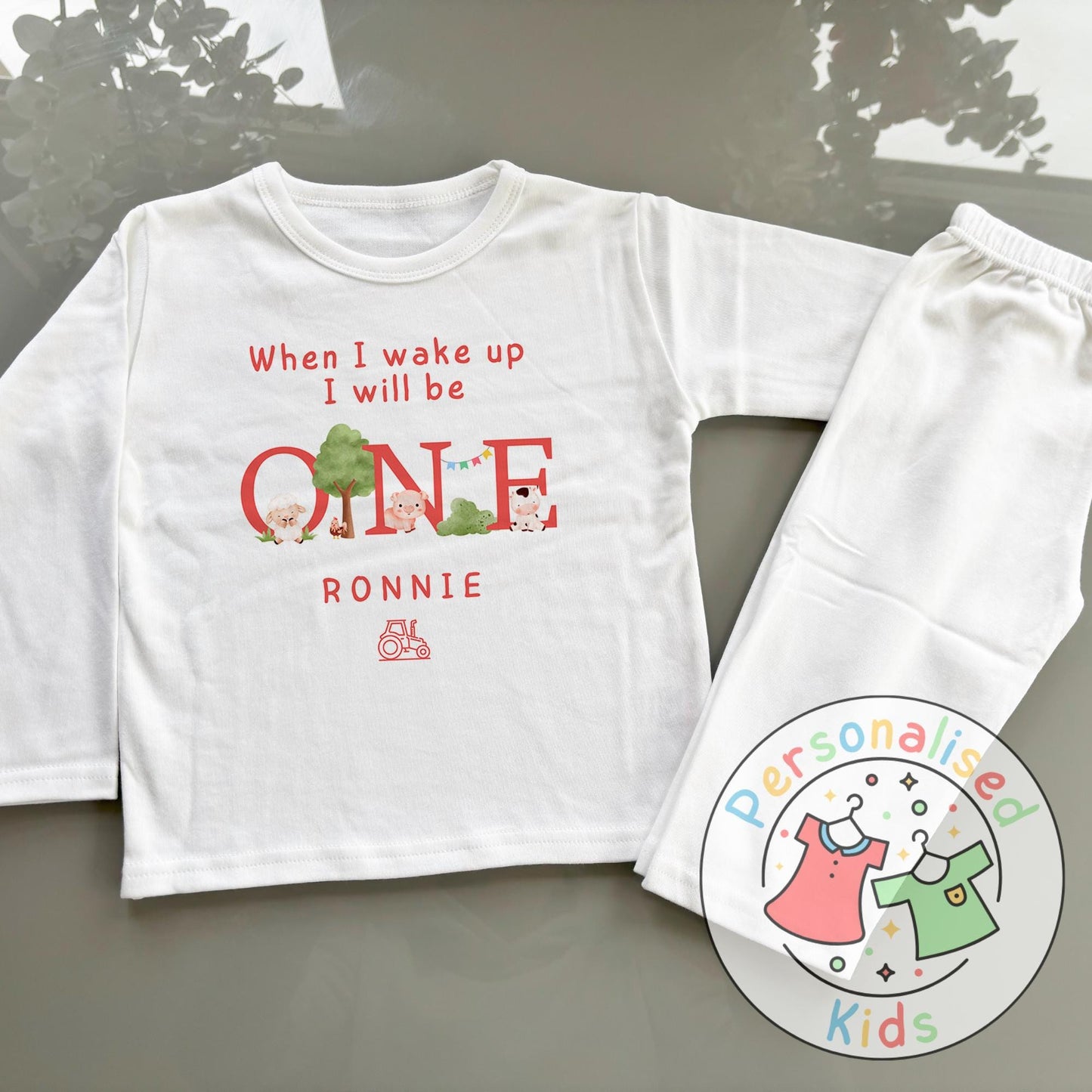 Personalized Farm Animal Birthday Pyjamas – Perfect for Little Farmers!