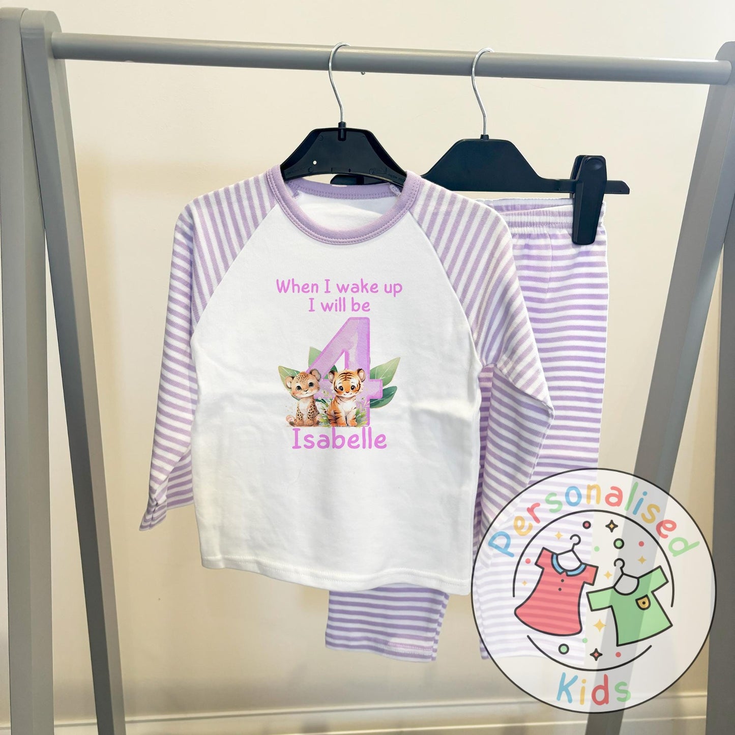 Personalized Safari Animal Birthday Pyjamas – Cute & Comfy for Your Little Explorer!
