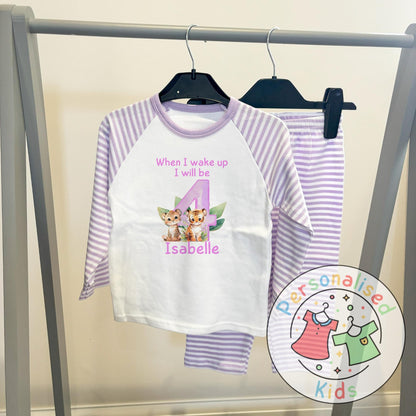 Personalized Safari Animal Birthday Pyjamas – Cute & Comfy for Your Little Explorer!