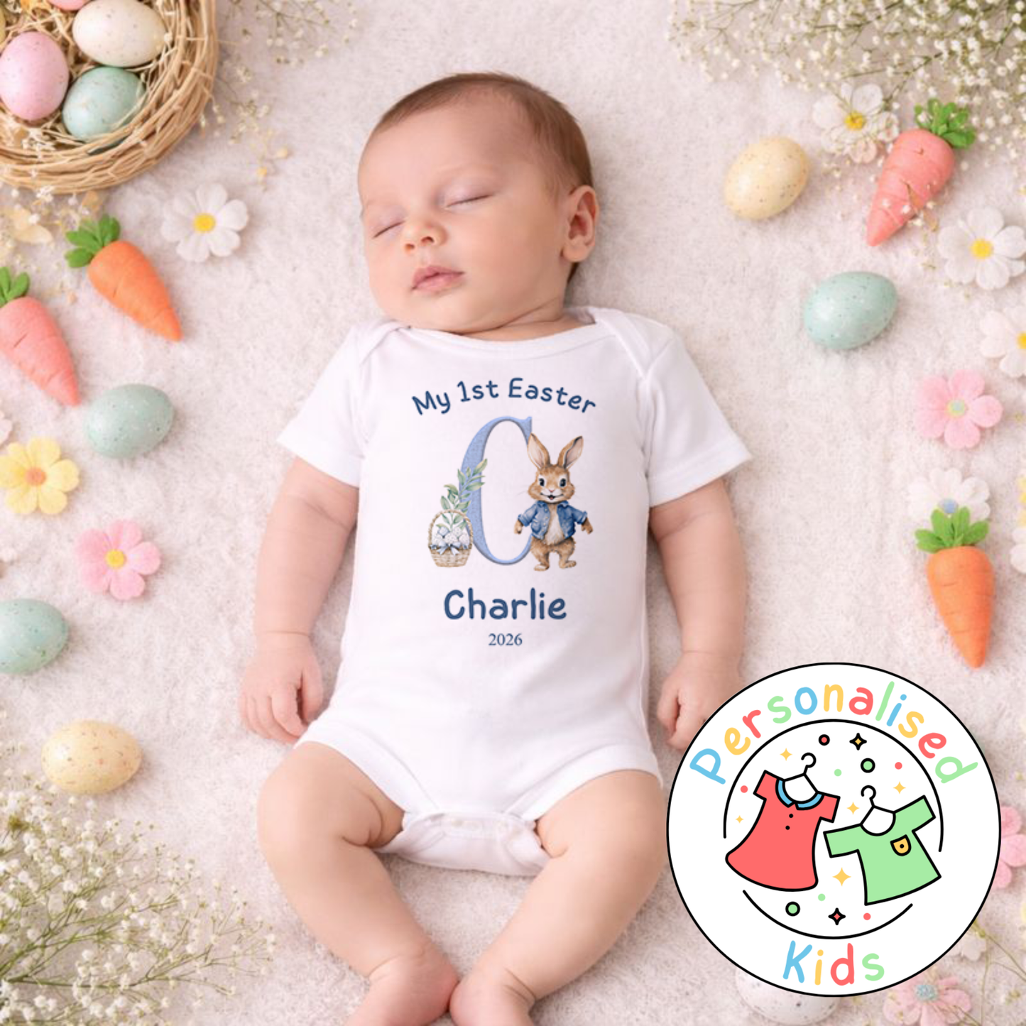 Personalised My 1st Easter Bunny Baby Outfit BE002