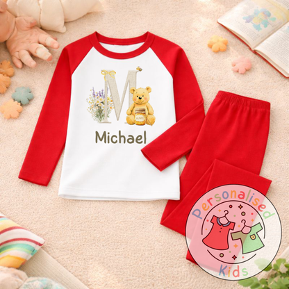 Personalised Honey Bear Kids Pyjamas HB001