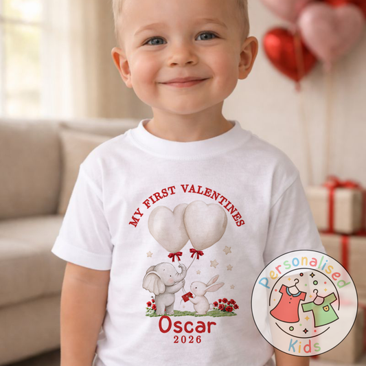 Personalised “My First Valentines” T-Shirt V020