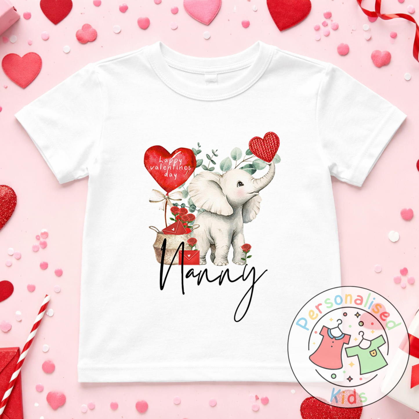 Personalised Valentine’s Baby Grow, T-Shirt, Bodysuit or Romper V013