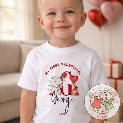 Personalised “My First Valentines” T-Shirt V026