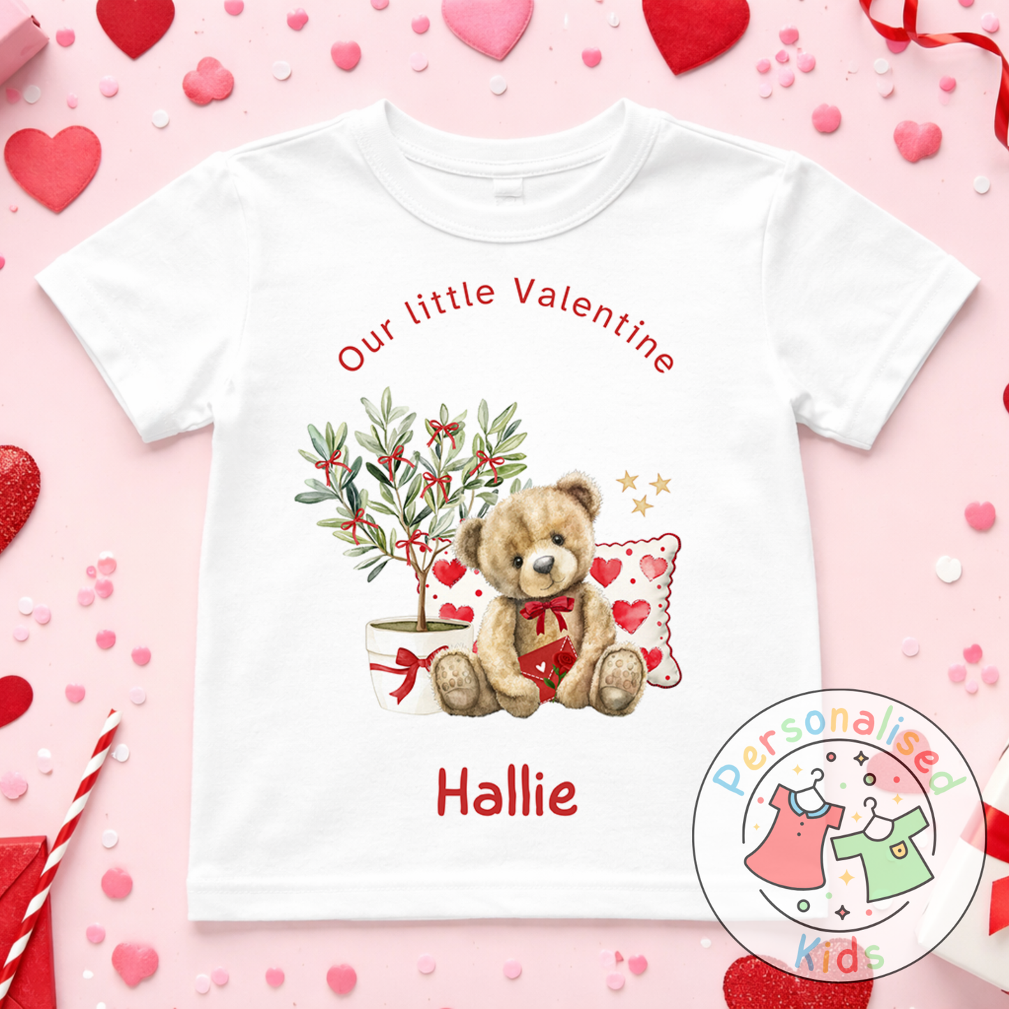 Personalised Valentine’s Baby Grow, T-Shirt, Bodysuit or Romper V005
