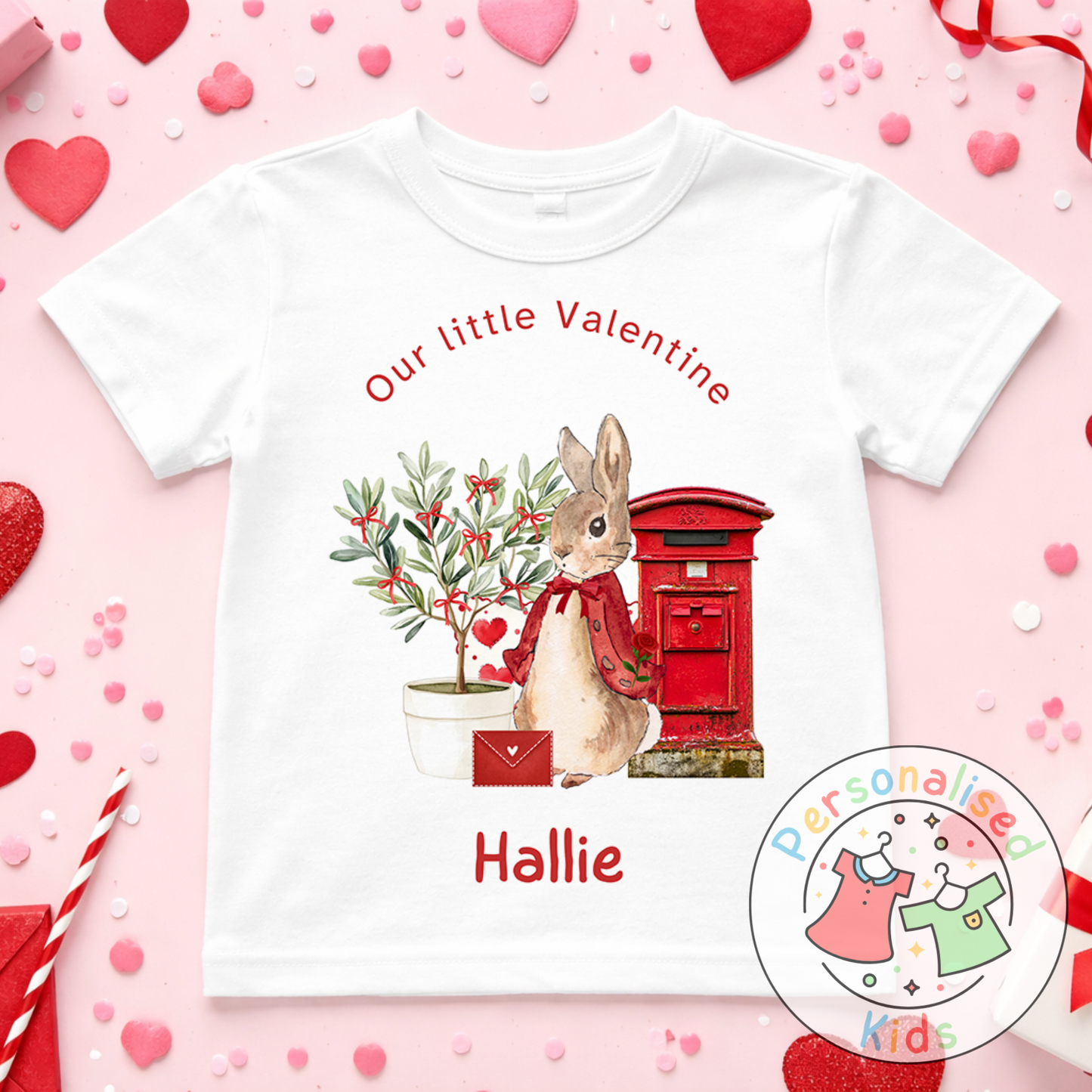 Personalised Valentine’s Baby Grow, T-Shirt, Bodysuit or Romper V007