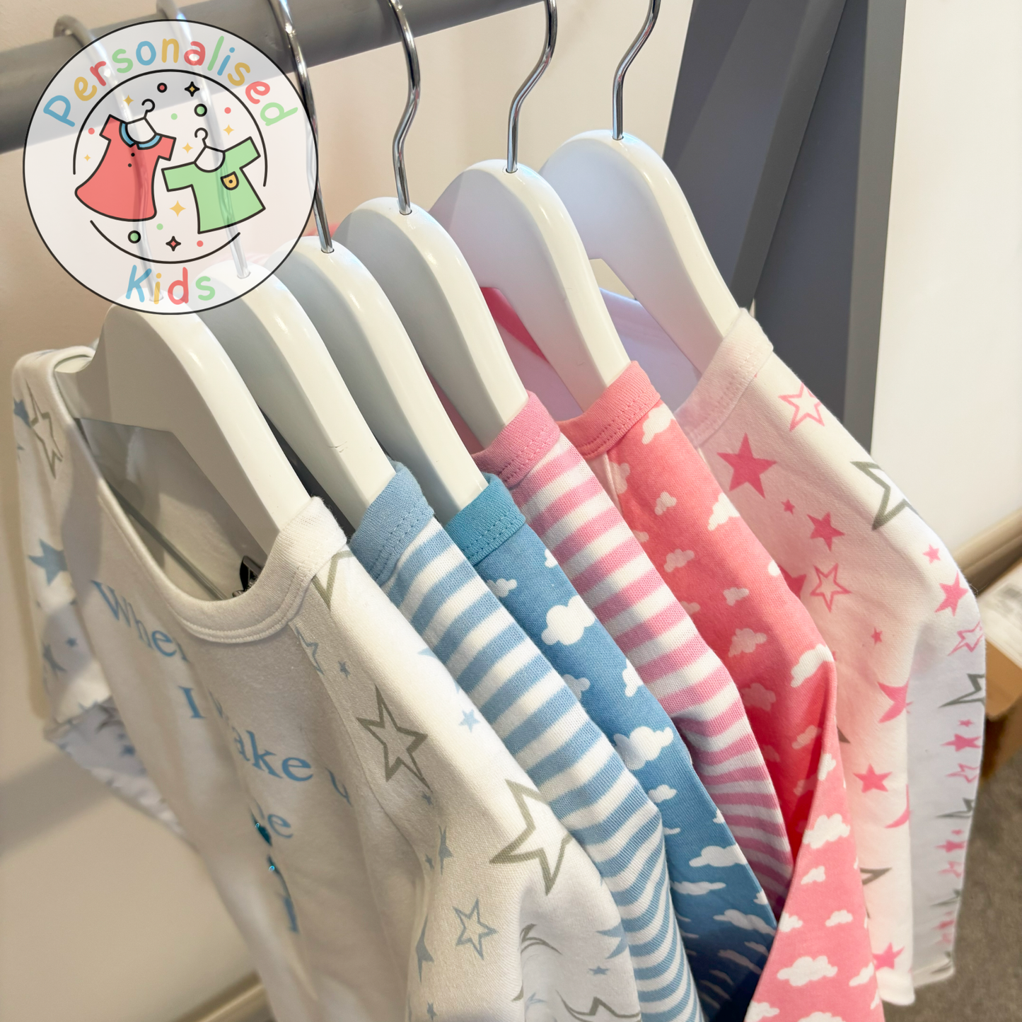 🌈 Personalised Colorful Rainbow "When I Wake Up I Will Be" Birthday Pyjamas – Custom Age & Name 🌟