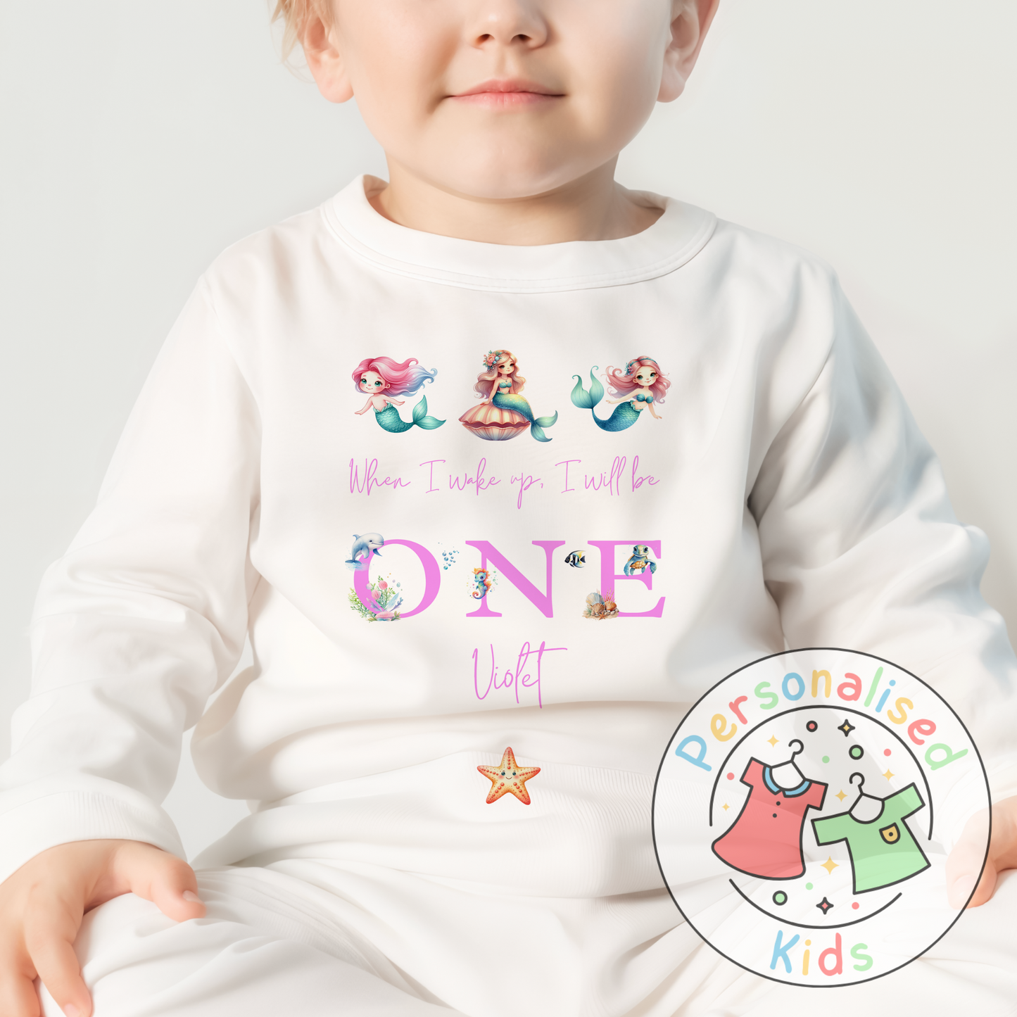 Personalised Mermaid Birthday Pyjamas – “When I Wake Up, I Will Be” Design